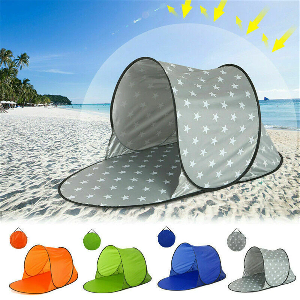 Cheap Goat Tents New Automatic Outdoor Camping Tent Waterproof Anti Uv Beach Tent Ultralight Pop Up Tent Summer Sea Sun Shelters Awning Sunshade   